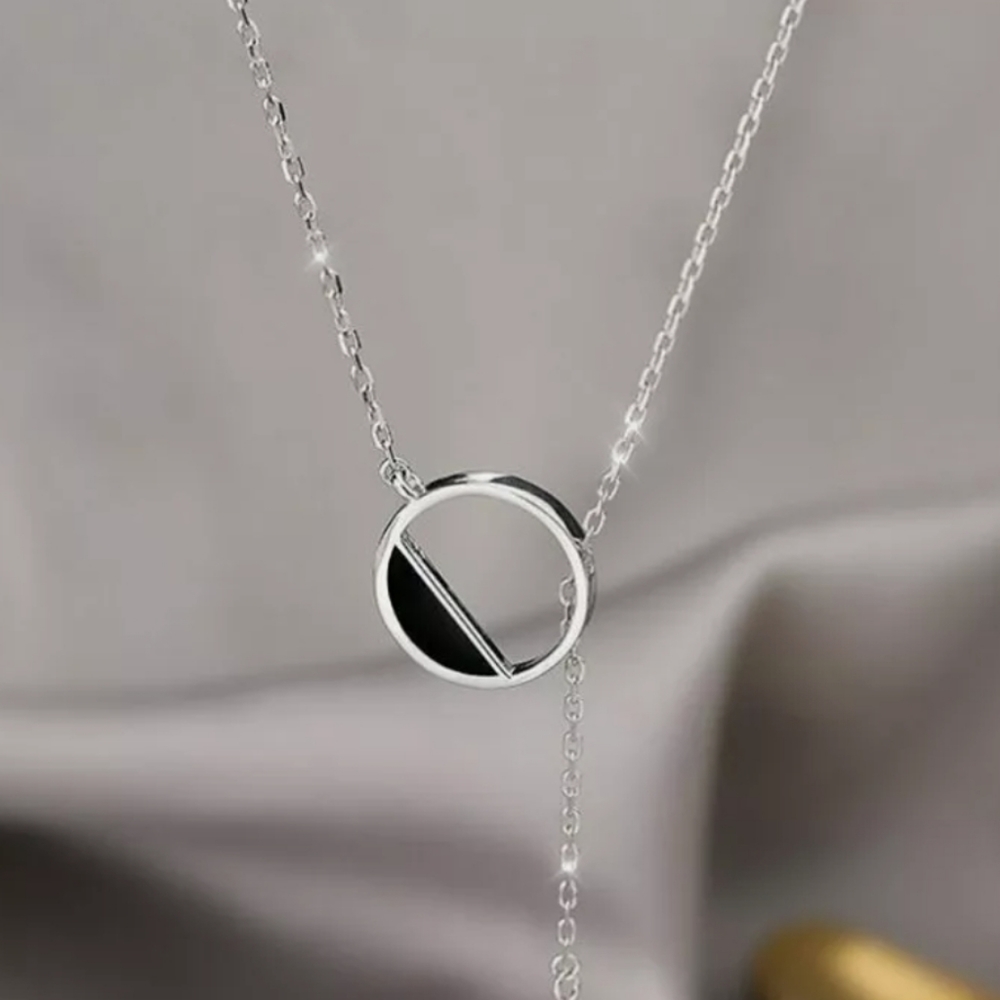 Silver Long Round Strip Tassel Pendant Necklace Clavicle Women Chain - Picture 4 of 7